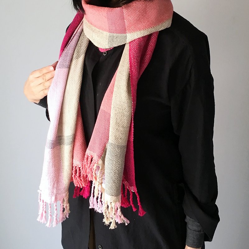 Unisex Scarf / Pink and Beige Mix - All season available - 