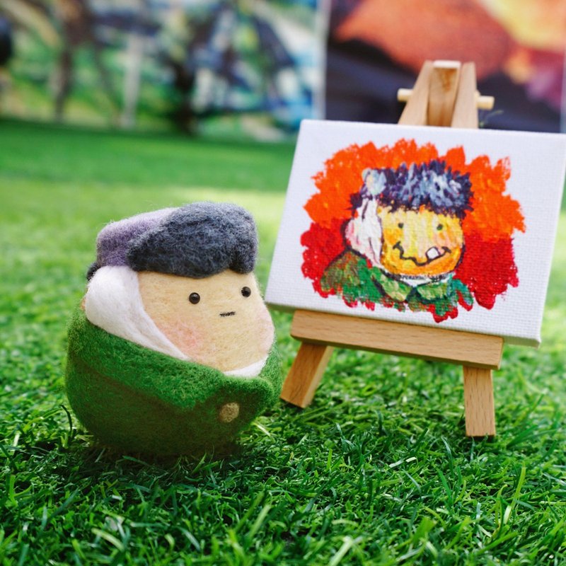 Needle Felting Vincent Willem Van Gogh Fridge Magnet Brooch Keychain Hangings - Charms - Wool Green