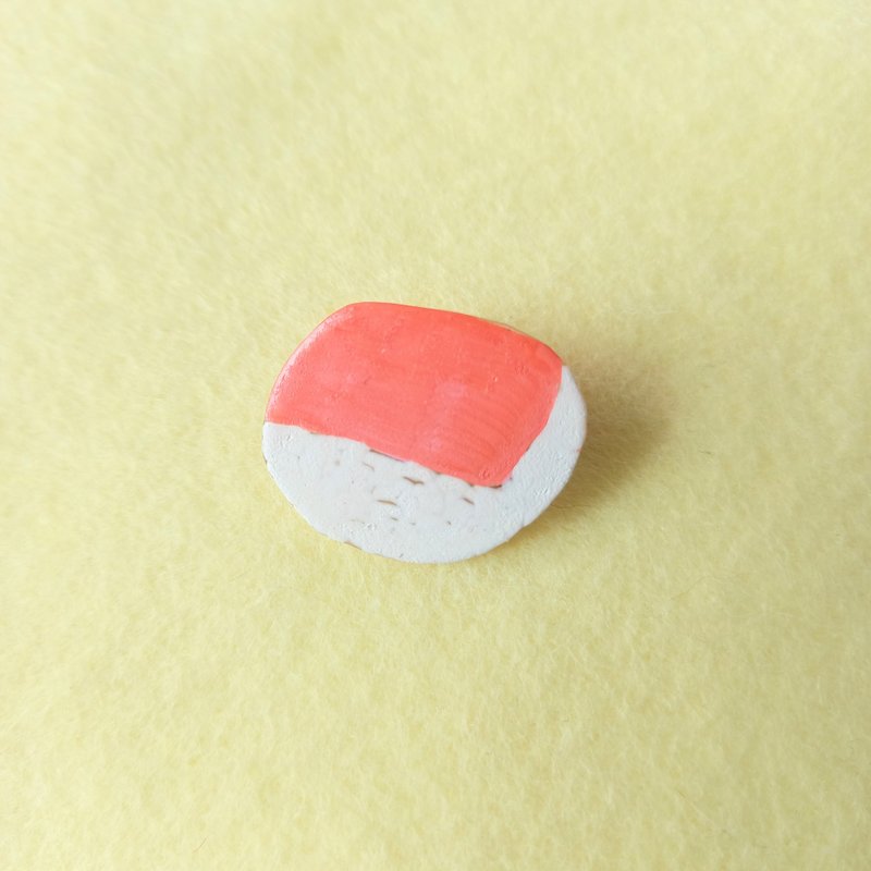 Weird Brooch Salmon Temari Sushi Sushi Sushi Salmon - เข็มกลัด - พลาสติก สึชมพู