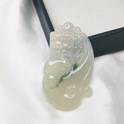 緣圓翡翠 老種冰黃飄花如意算盤 財智雙全 擺件 掛件 | 天然緬甸玉A貨翡翠