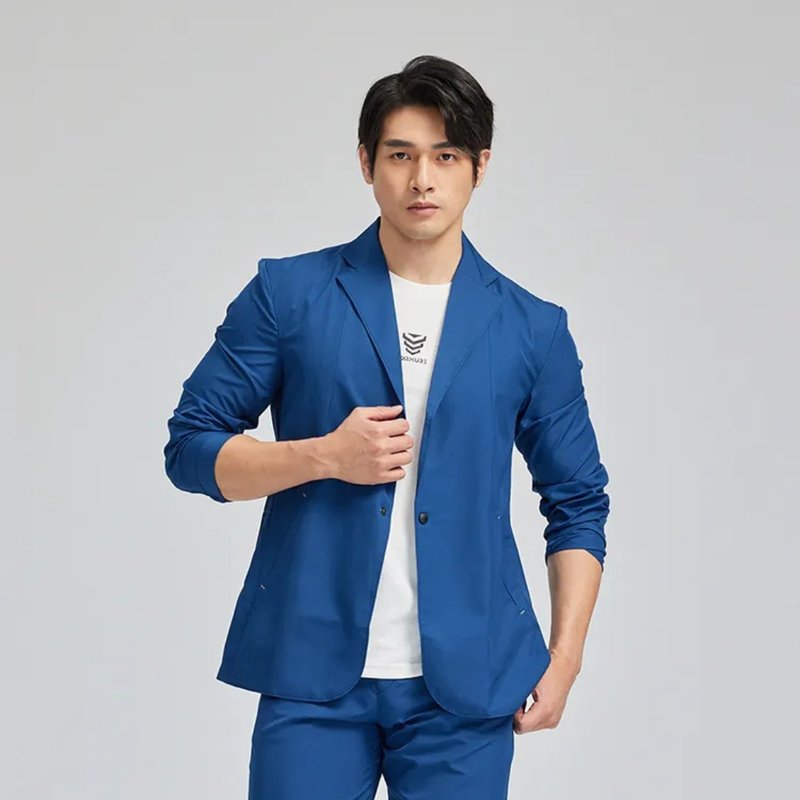 Ultra-Light 防潑水西裝外套-藍 - 男裝西裝外套 - 聚酯纖維 藍色