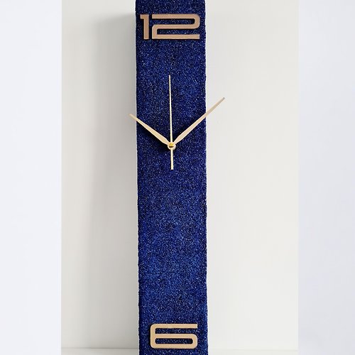 Artdilia Tall blue stone wall clock 60cm Art unique clock Lux modern clock Silent clock