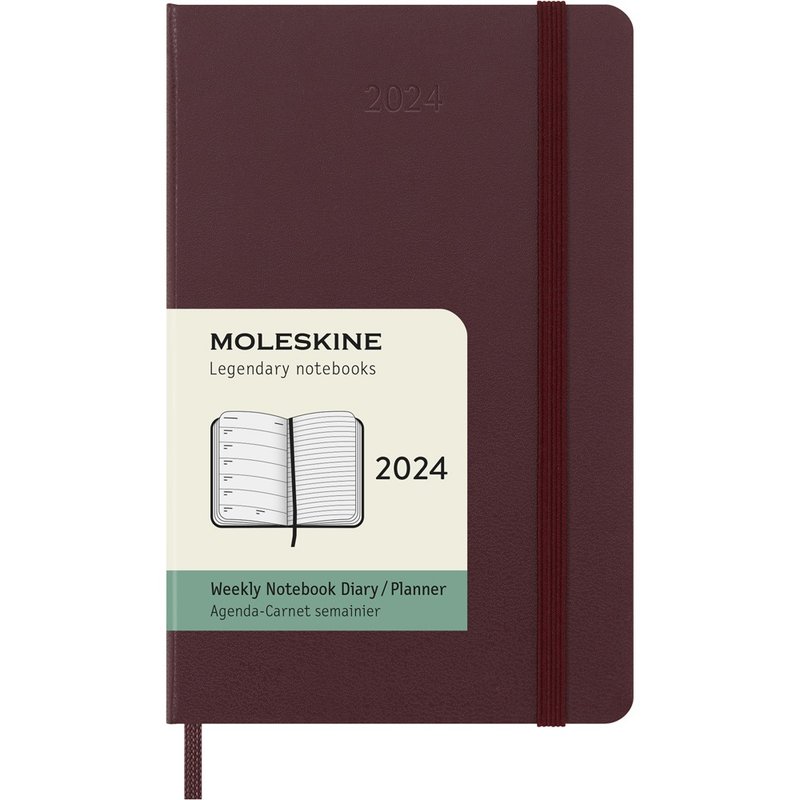 _勿上架__勿上架_MOLESKINE 2024 週記手帳 12M 硬殼 口袋型 酒紅 - 筆記本/手帳 - 紙 紅色