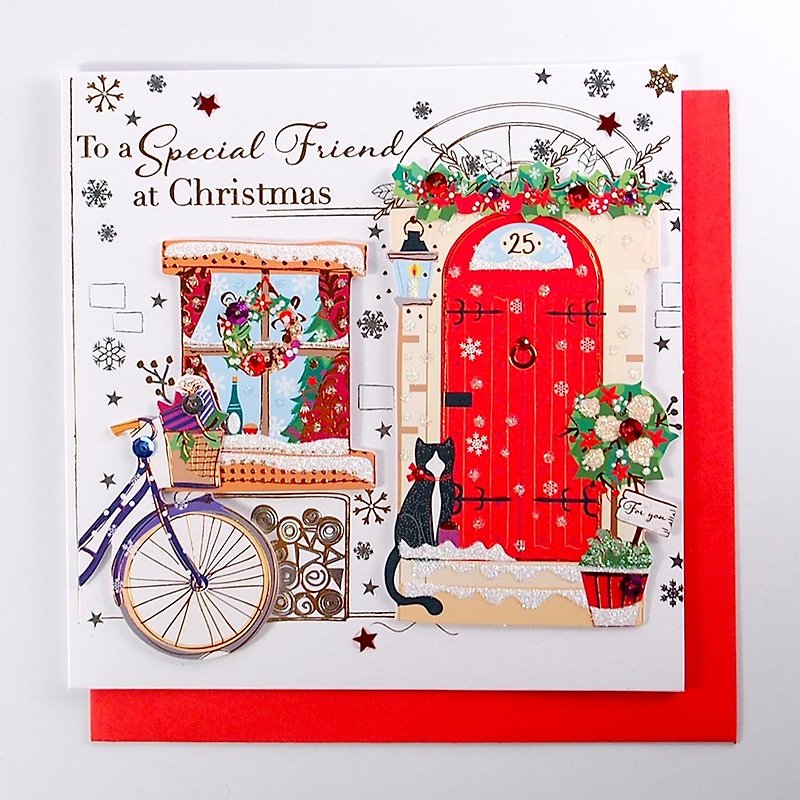 わが家がクリスマス気分でいっぱいのクリスマスカード【Ling Design TP-クリスマスシリーズ】 - カード・はがき - 紙 多色