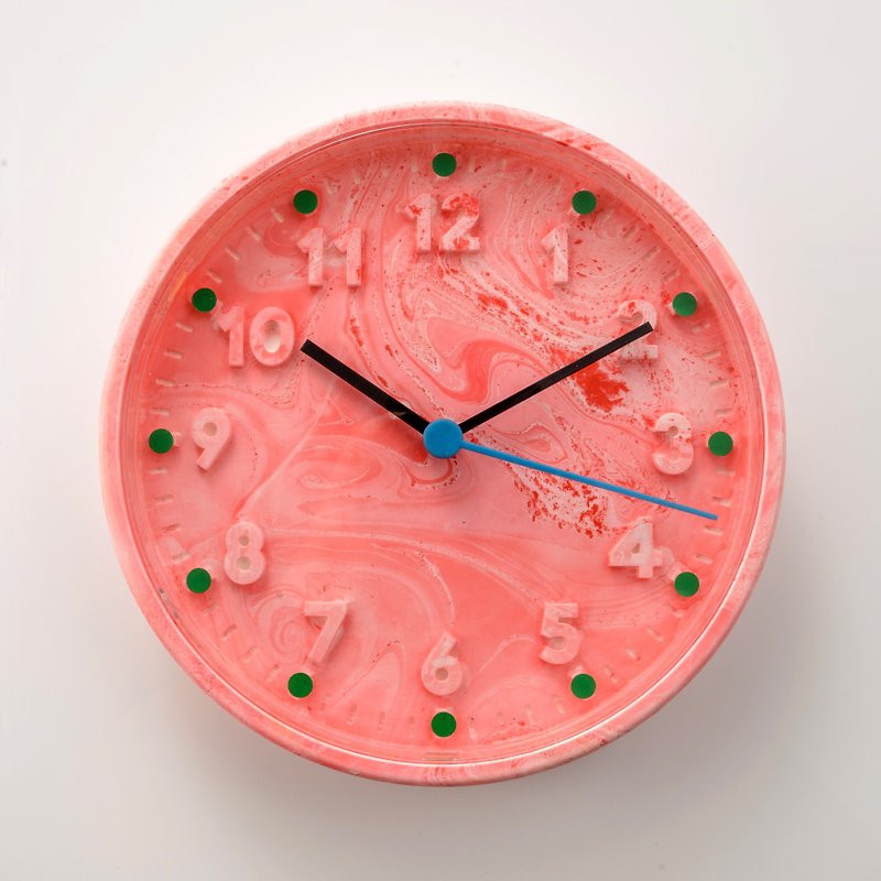 Fancy marbling clock - นาฬิกา - พลาสติก สีน้ำเงิน