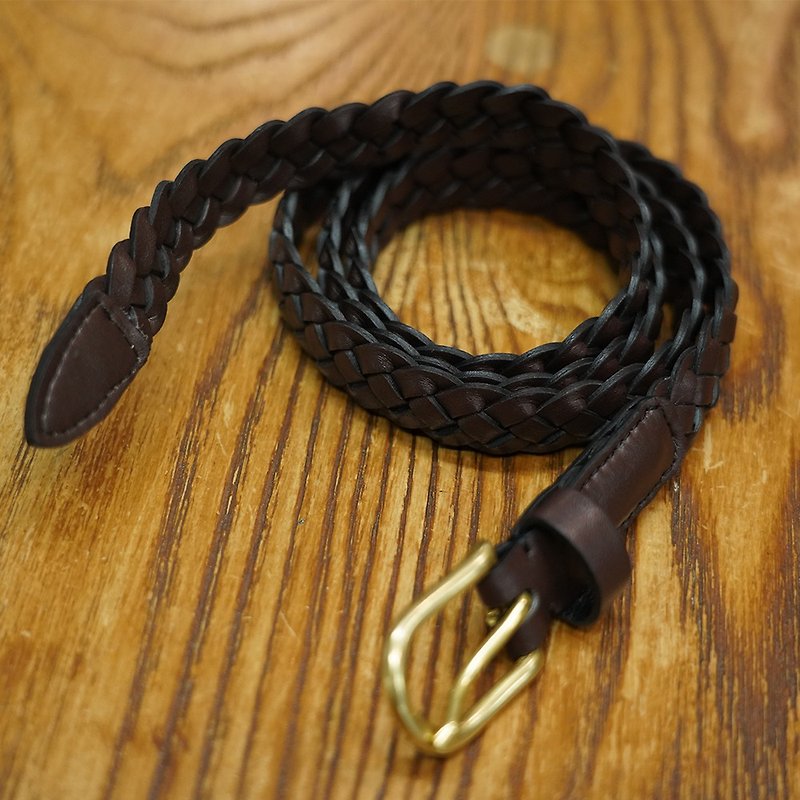 Braided thin belt with brass buckle|Belt|Belt|Life-009