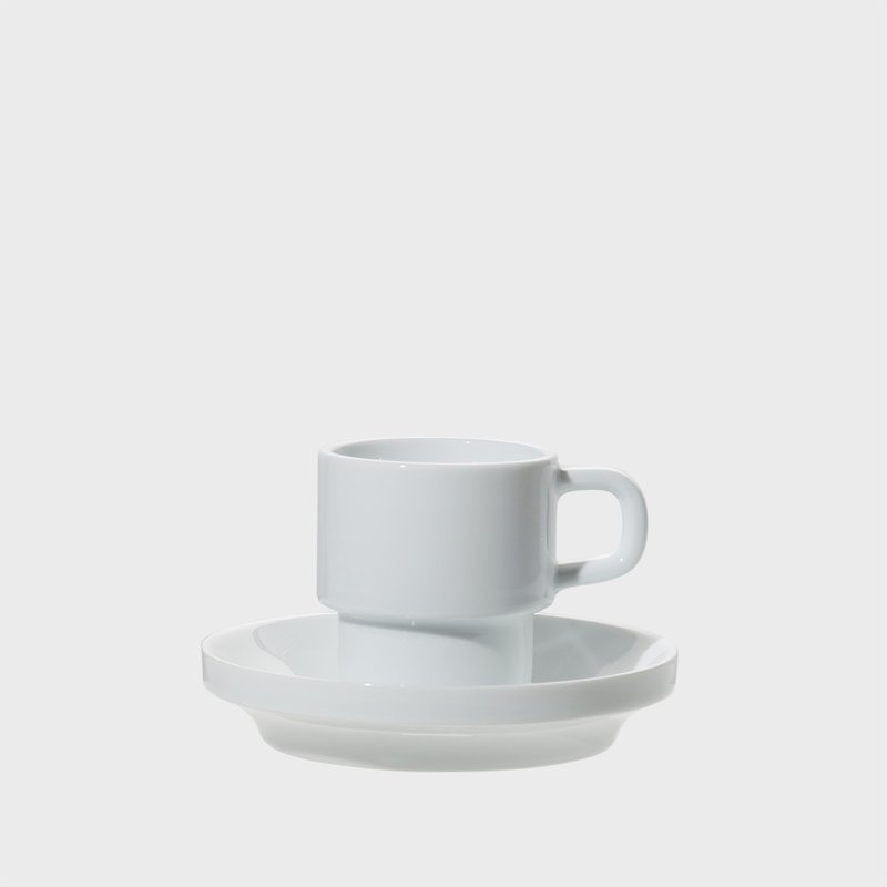 Espresso Cup and Saucer 75ml - 咖啡杯 - 陶 白色