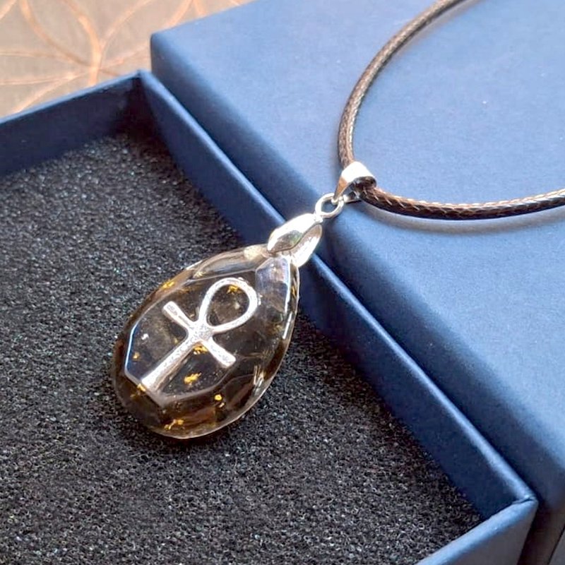 安卡金曜石奧剛項鍊 - 項鍊 - 水晶 黑色