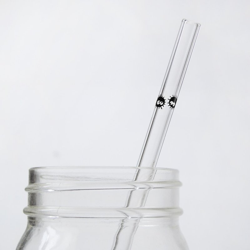 【20センチメートル]ダストエルフのガラスピペット（直径0.8センチメートル）は（簡単にきれいなブラシ棒を洗浄しています）地球環境の再利用を愛し - エコストロー - ガラス ブラック