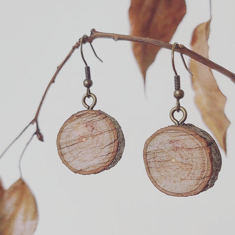 Camphor wood earrings - Earrings & Clip-ons - Wood Brown