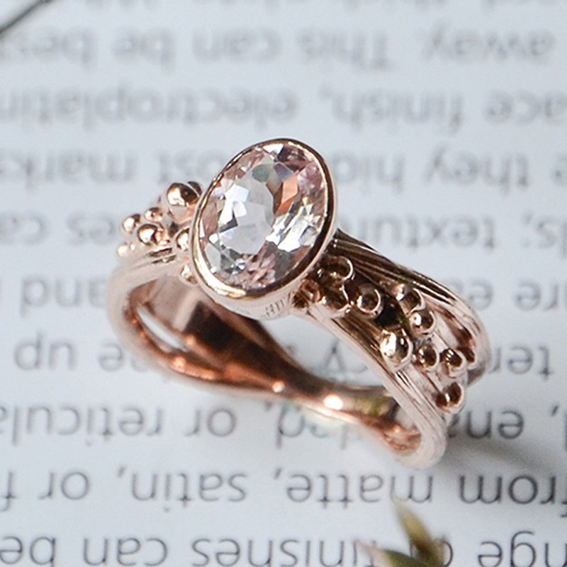 摩根石玫瑰金戒指 - 戒指 - 其他金屬 粉紅色