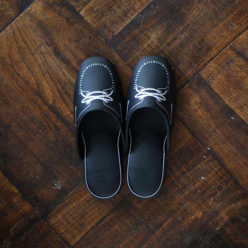 CLOAKROOMS OF .Fuller Indoor Slippers Sailing Boat MOCASIN-Black - Indoor Slippers - Faux Leather Black