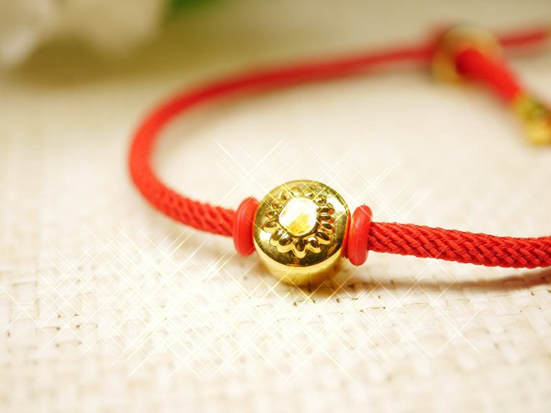 Gold beads - gold bracelet with Milan rope gold jewelry - gold 9999 (free Milan bracelet) - สร้อยข้อมือ - ทอง 24 เค สีทอง