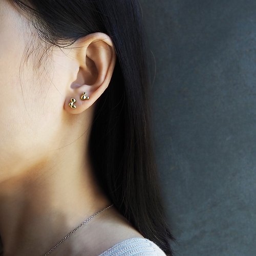 mittag jewelry｜公平貿易珠寶 cell earring k_細胞耳環 K金 限量 設計師 訂製 珠寶 飾品 免運