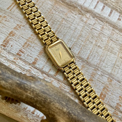 SEIKO gold micro three dimensional rectangular dial design special