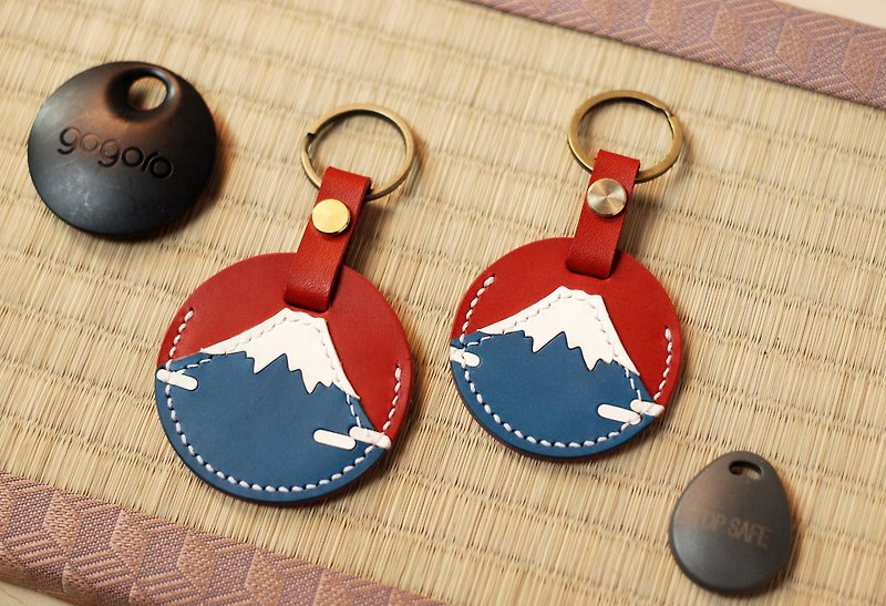 Genuine Leather Keychains - [Christmas Offer] GOGORO&YAMAHA&Airtag Induction Key Ring Leather Case-Fujimi Fuji