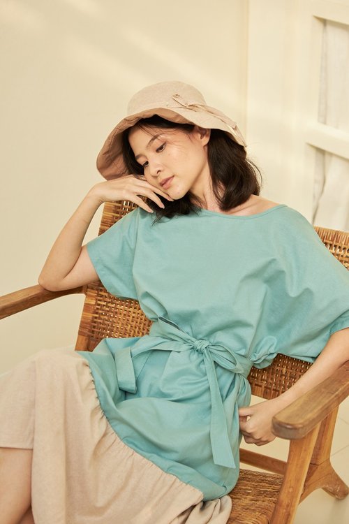 FUENGFA - Short Sleeve Ruffled Dress (mint)