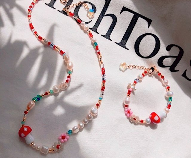 ホットセール] ガラス淡水パールマッシュルーム ビーズ