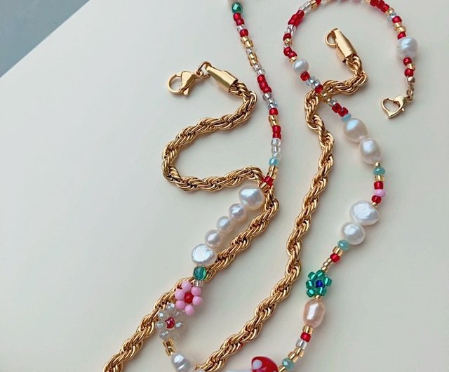 ホットセール] ガラス淡水パールマッシュルーム ビーズ