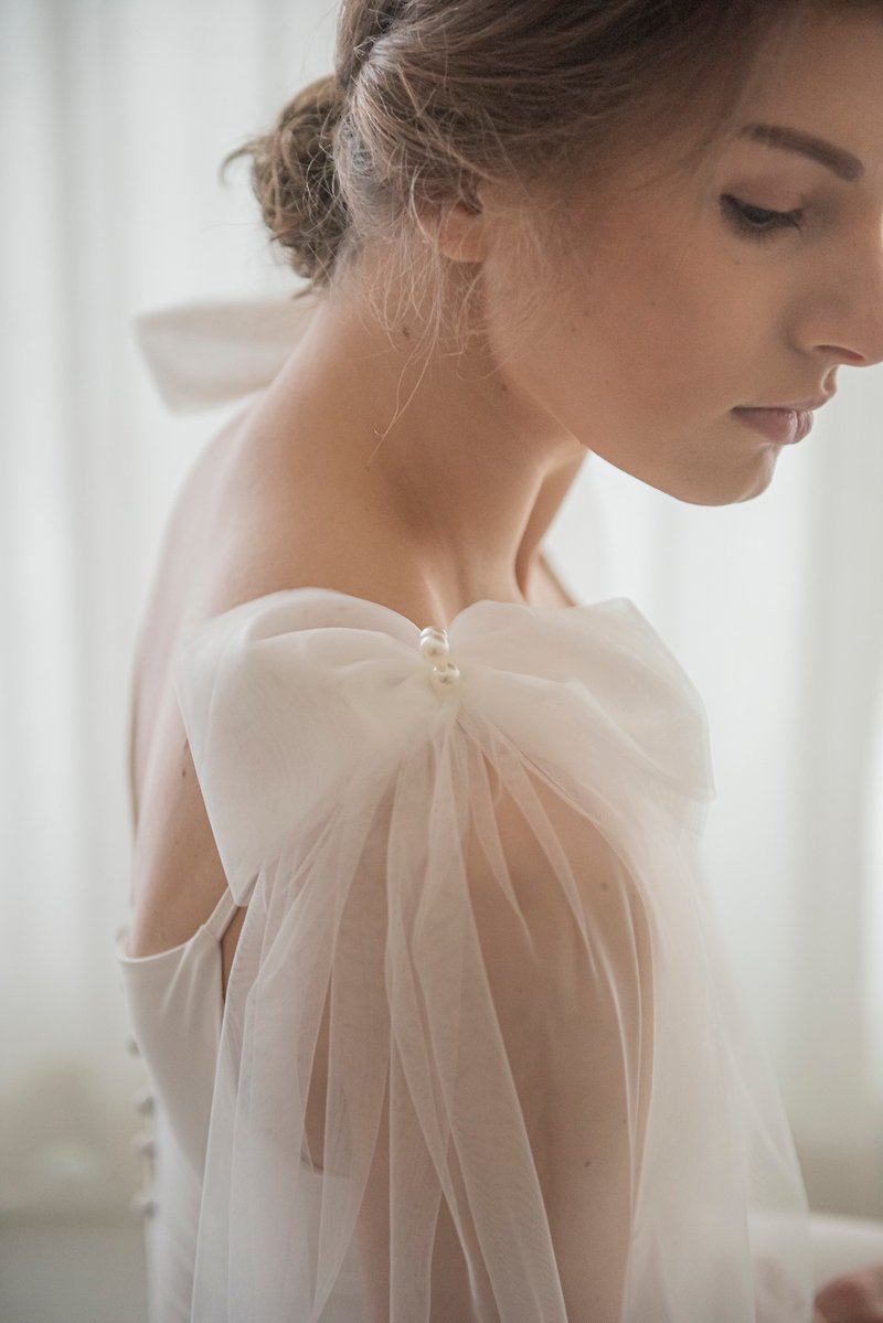 蝴蝶結肩飾 婚纱披肩 (一對) - 圍巾/披肩 - 其他材質 