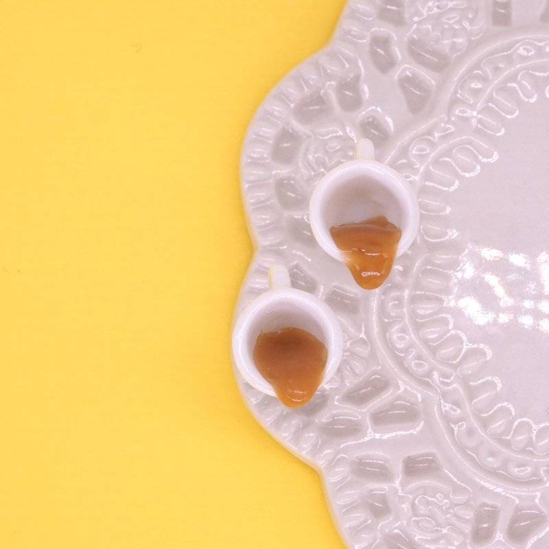 香港茶餐廳系列 港式熱奶茶耳環