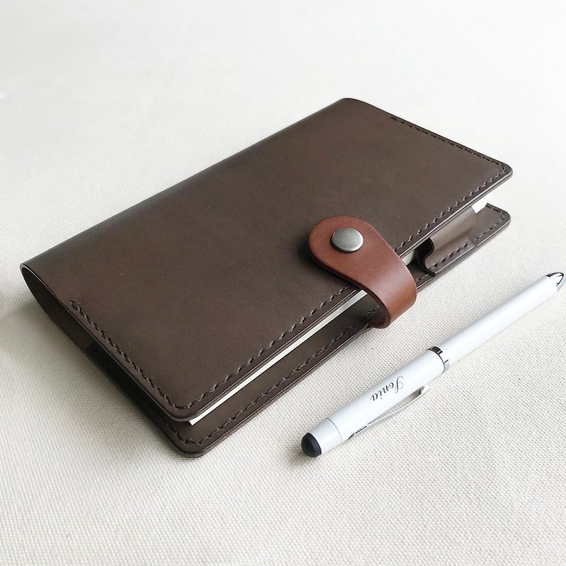 Accademia B6 Slim Notebook Leather Book Cover/Handbook/-Gray Pottery - Notebooks & Journals - Genuine Leather Gray