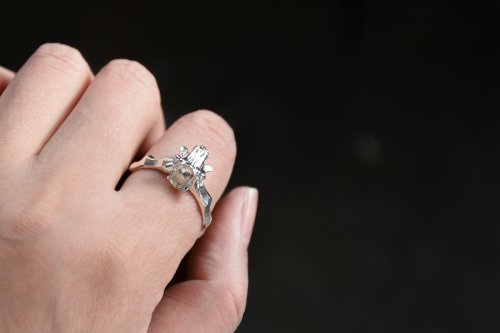 S-JEWELRY首飾店 原創設計暗黑美學S925純銀脊椎骨骼戒指