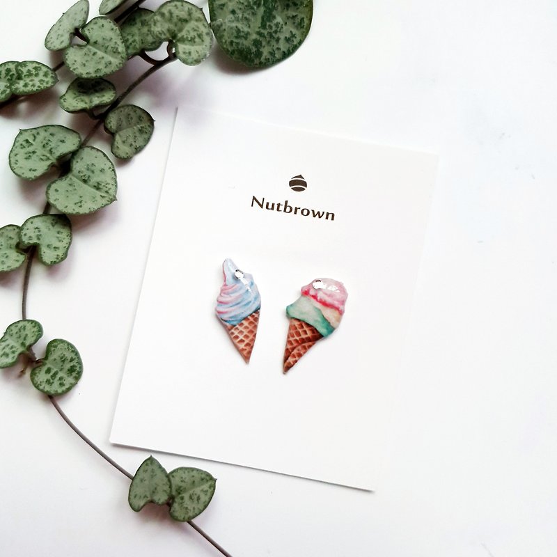 Daily Series-Ice Cream Earrings/Ear Clips - Earrings & Clip-ons - Resin Multicolor