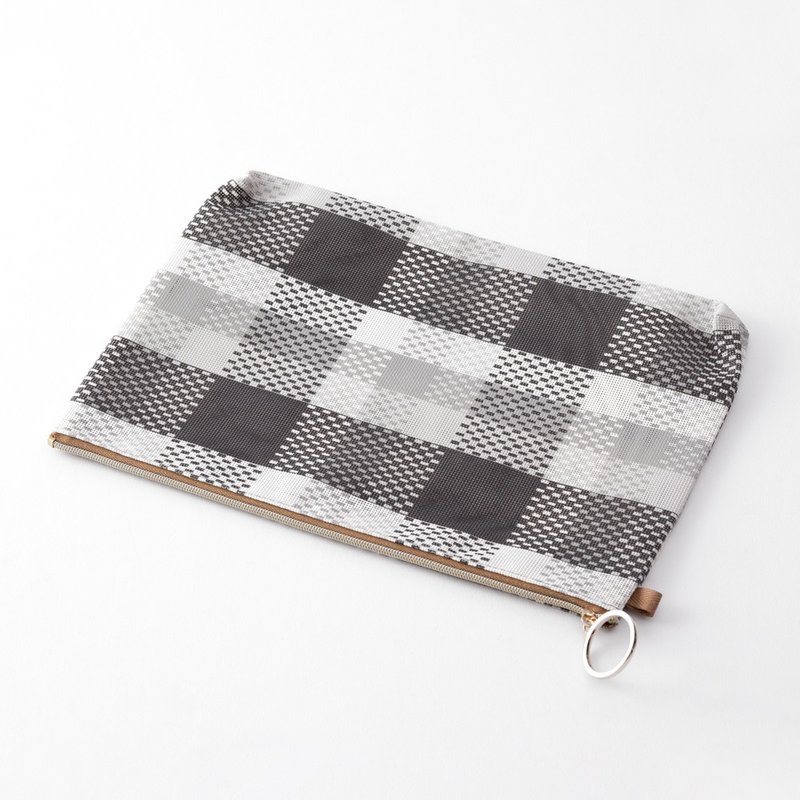 MIDORIメッシュA5収納バッグ-白黒チェック - その他 - その他の素材 多色