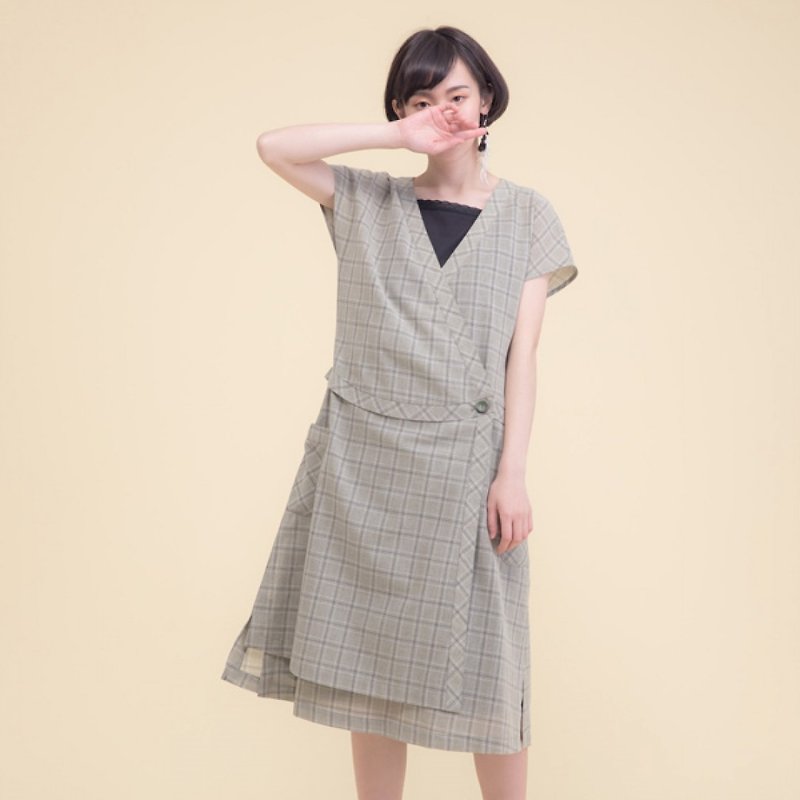 Evening diary cardigan two side pull-on dress - One Piece Dresses - Other Materials 