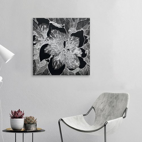 シルクスクリーン 花柄 アート 約30cm 花】シルクスクリーン掛物 - ショップ creativeworld ポスター