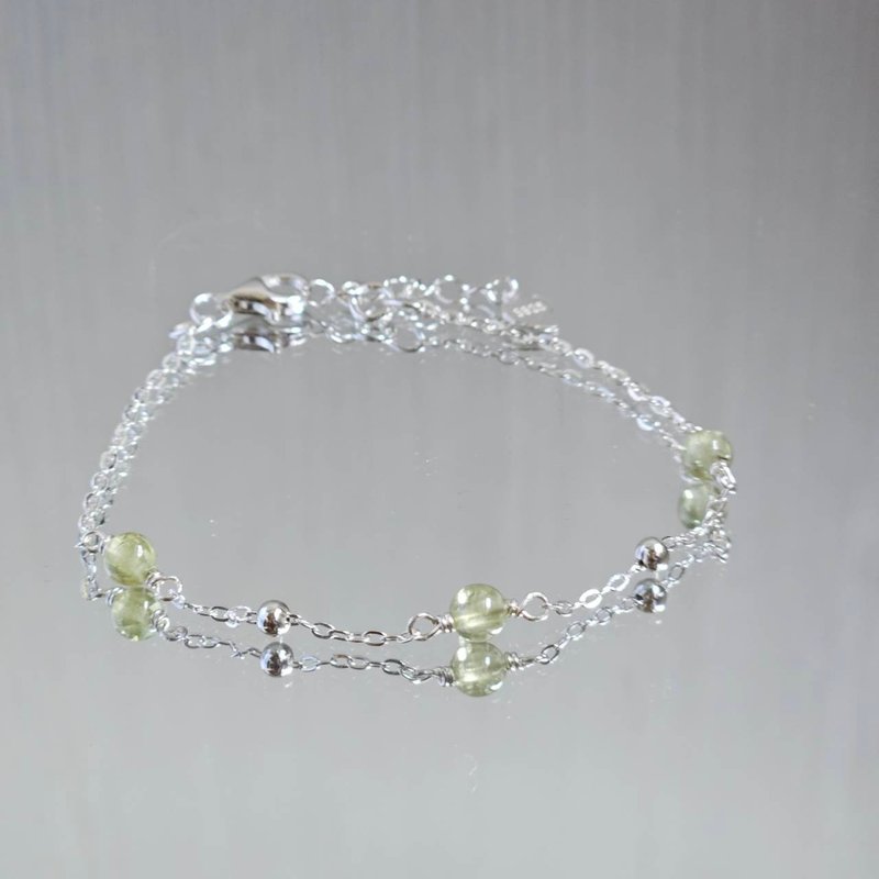 Sterling silver bean bead series s925 sterling silver Stone bracelet | Handmade - สร้อยข้อมือ - เงินแท้ 