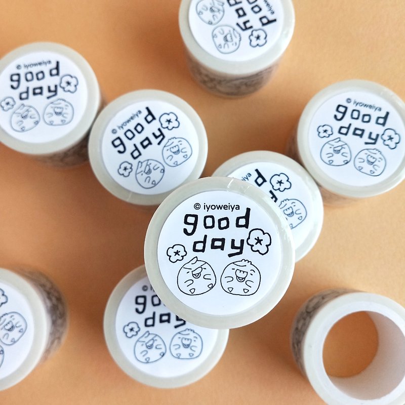 [Wahi Paper Tape] Good Day Duck Brothers - 2.5 x 5 meters wide - Washi Tape - Paper White