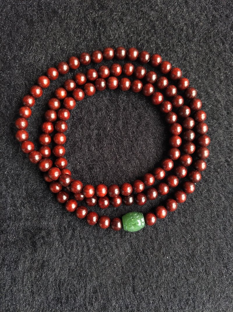 [customer order] natural Indian lobular rosewood 108 bracelet - สร้อยข้อมือ - ไม้ สีแดง