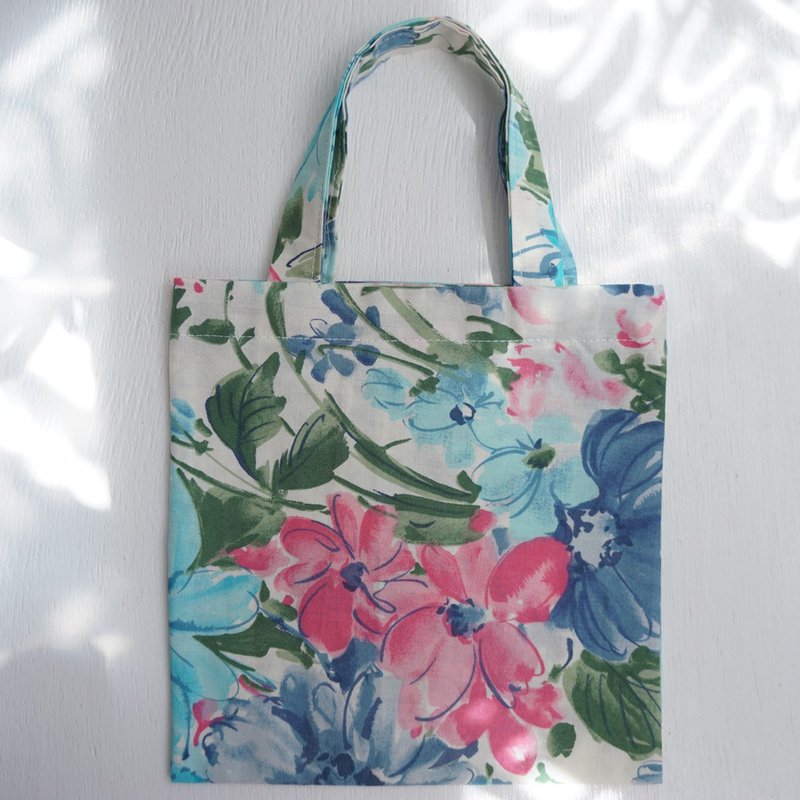 Ba-ba handmade mini shopping bag  No.RB75 - 手提包/手提袋 - 其他材質 藍色