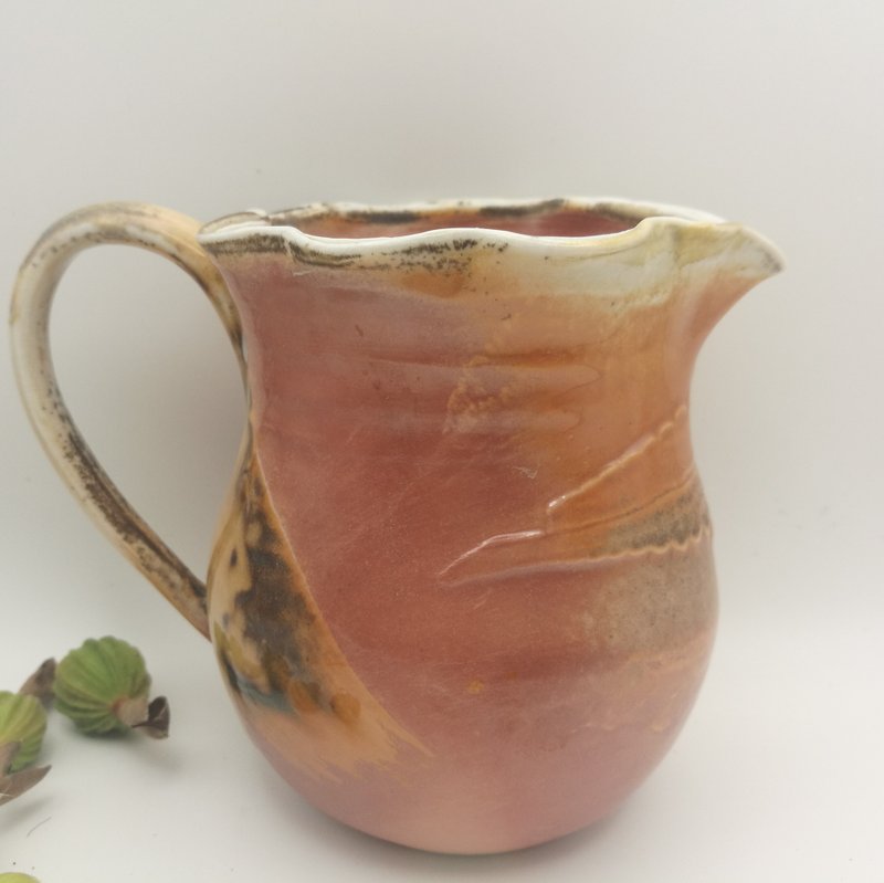 柴燒蕨葉茶海公道杯 - 茶壺/茶杯/茶具 - 陶 金色