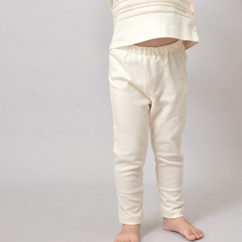 【ecoolla】有機棉包腿褲_原棉米|台灣製| - 童裝褲 - 棉．麻 白色