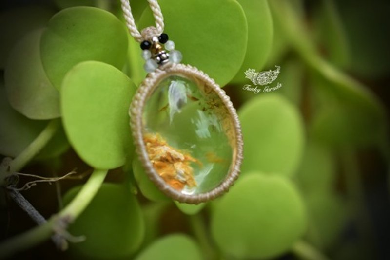 ゆらめく黄金★ガーデンクォーツ マクラメペンダント342 - 項鍊 - 寶石 