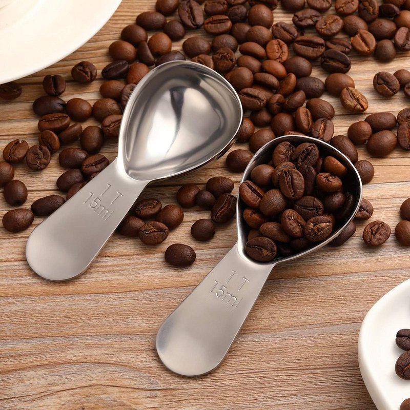 GELLIS Italian Coffee Measuring Spoon Set - Multi-purpose Food Scoop - Cutlery & Flatware - Stainless Steel Silver