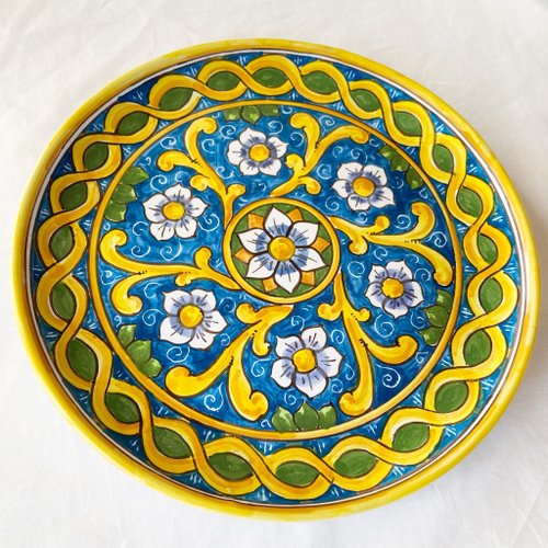 絵皿 26cm マヨリカ焼き イタリア陶器 シチリア - ショップ