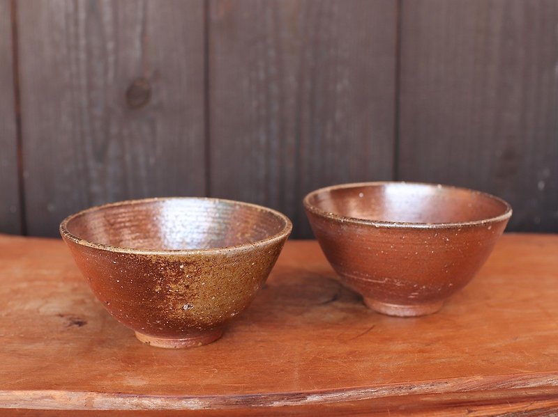 Bizen cup (medium) · 2 pieces set m2-021 - ถ้วยชาม - ดินเผา สีนำ้ตาล