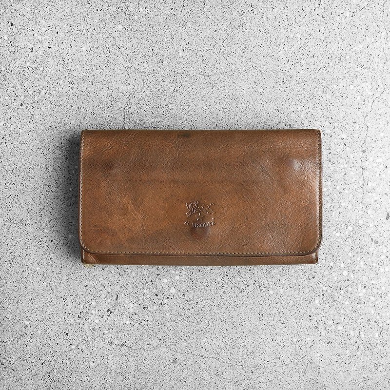 IL BISONTE Vintage Wallet - กระเป๋าสตางค์ - หนังแท้ สีนำ้ตาล