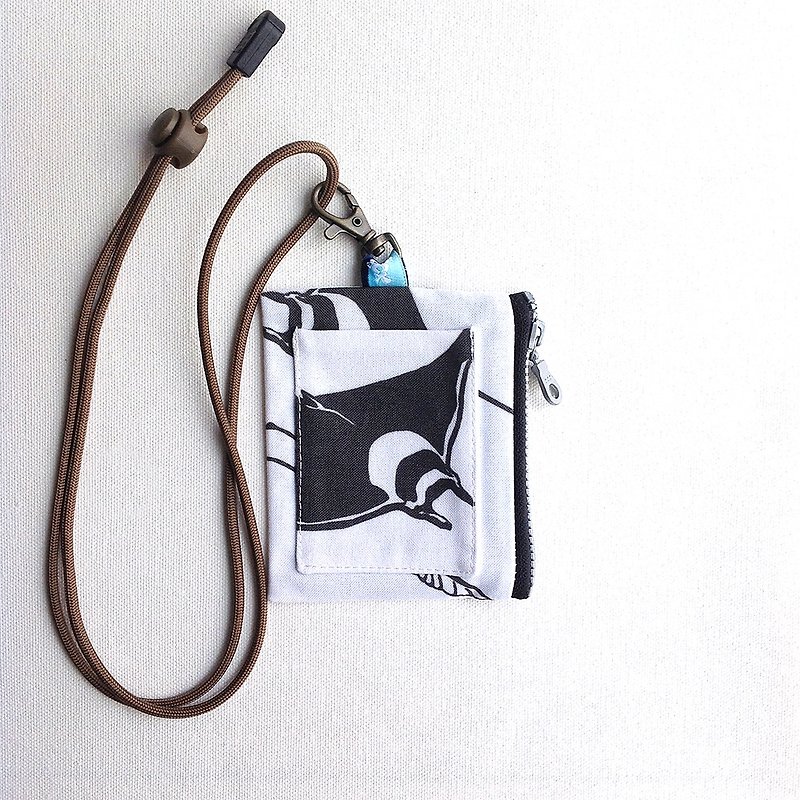 Design No.SR180 - 【Ray Print】Card Holder Purses - ID & Badge Holders - Cotton & Hemp Black