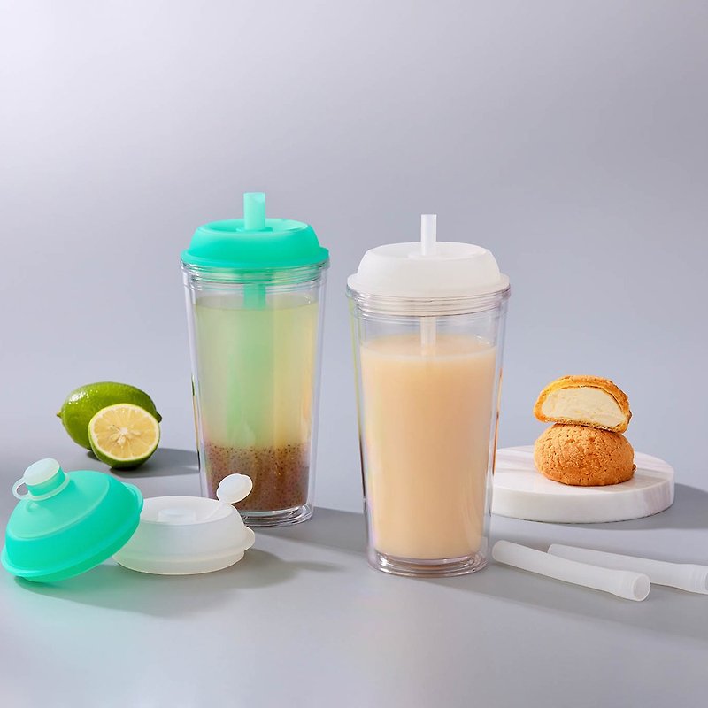 [Discount for 2] YCCT Bobo Cup 710ml - Double-layered straw cup that can store straws - กระติกน้ำ - พลาสติก หลากหลายสี