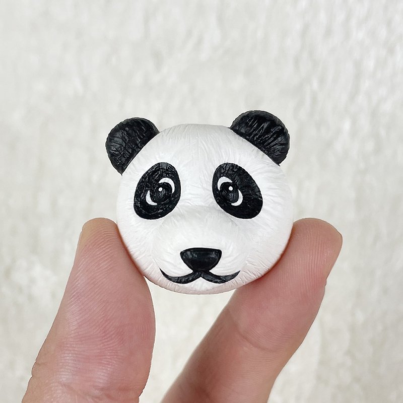 Panda - Safety Pin / Magnet / Hair Tie / Charm / ID Clip / Necklace - Badges & Pins - Other Materials 