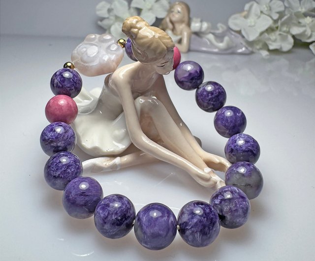 G48 プレミアム油絵風 玉化チャロアイト 11.3mm デザイン