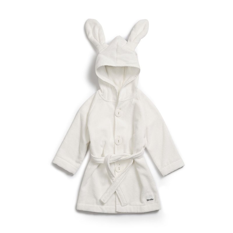 兒童連帽浴袍 - 兔寶寶 Vanilla White 0-3歲男女適用 - 毛巾浴巾 - 棉．麻 白色
