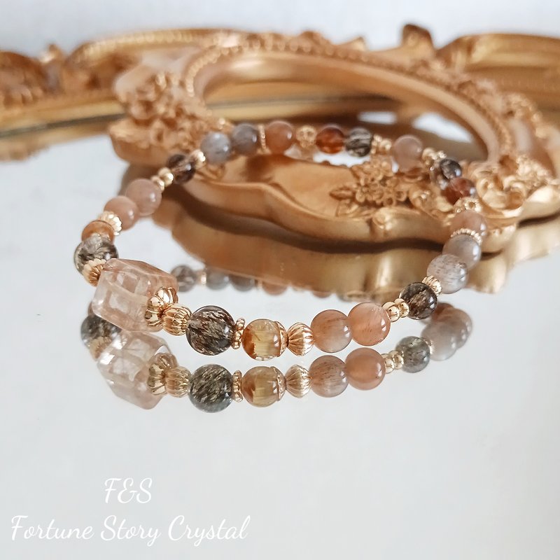 Crystal Bracelet//Titanium/Super Seven/Lucky - Bracelets - Crystal Gold