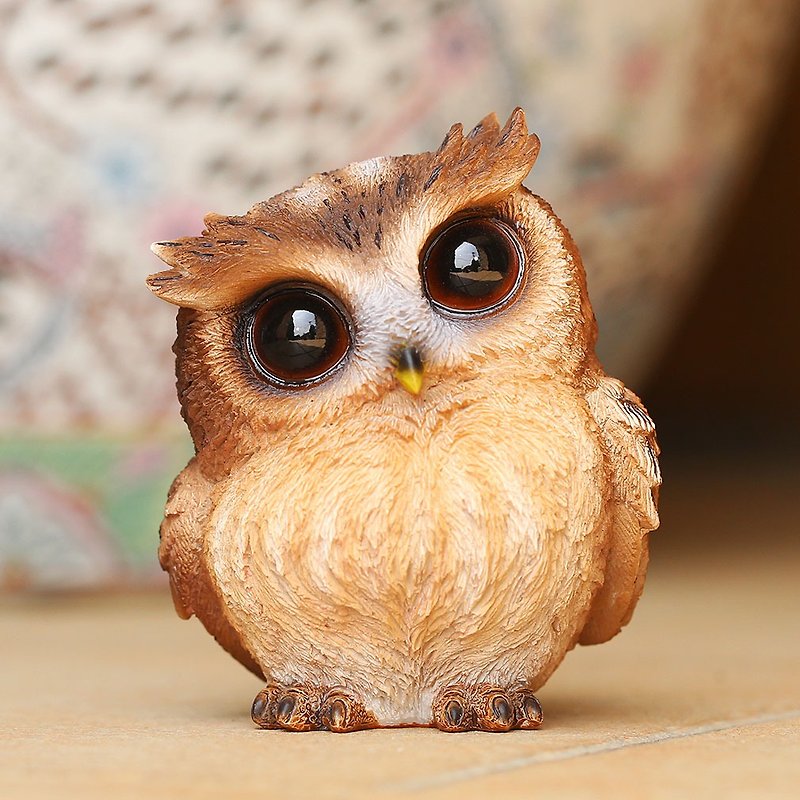 Devalier CA15 [Genuine Product] Owl Figurine Resin Gift Cute Birthday Present - Items for Display - Resin White