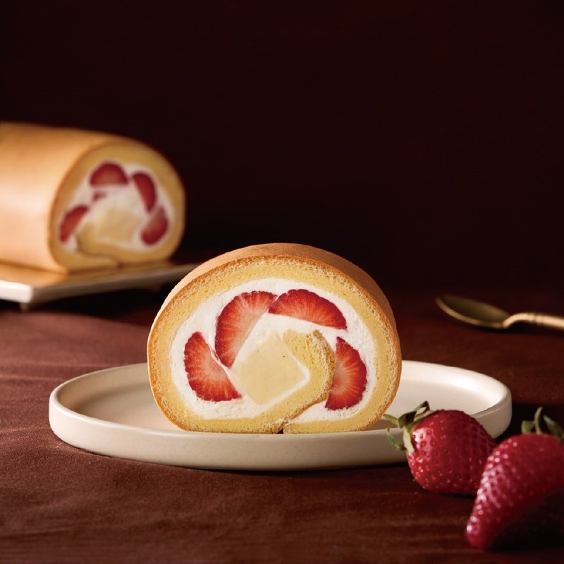 【1%bakery】Extremely fresh strawberry brûlée rolls - Cake & Desserts - Fresh Ingredients Pink